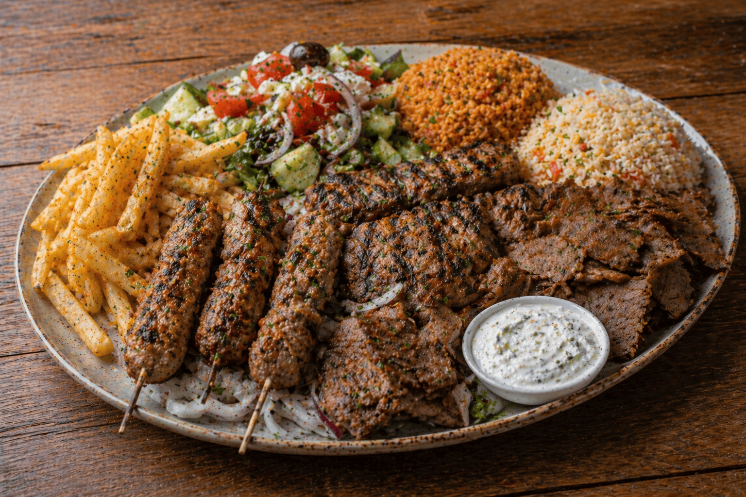 Grill-Platte für 2 Personen mit Suzuki, Suflaki, Steak und Gyros — Kreta Grill Aerzen